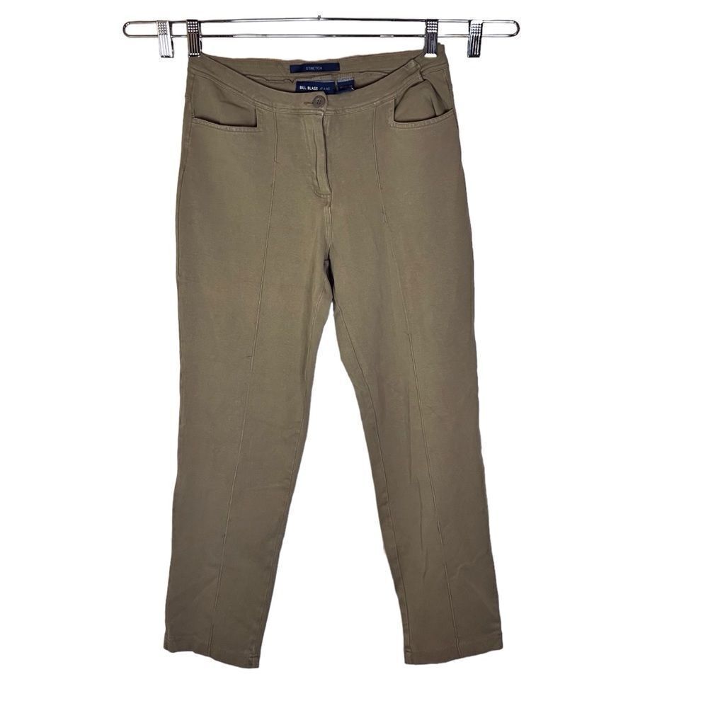 Bill Blass Jeans Womens Stretchy Trouser Chino with Front Pockets Khaki Size 6P